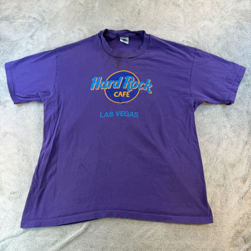 Hard Rock Cafe Las Vegas T Shirt Mens XL USA Single Stitch Purple